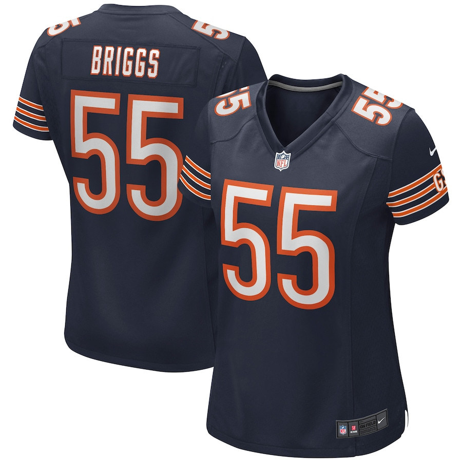 Lance Briggs 55 Chicago Bears Game Retired Navy NFL Jersey Women's