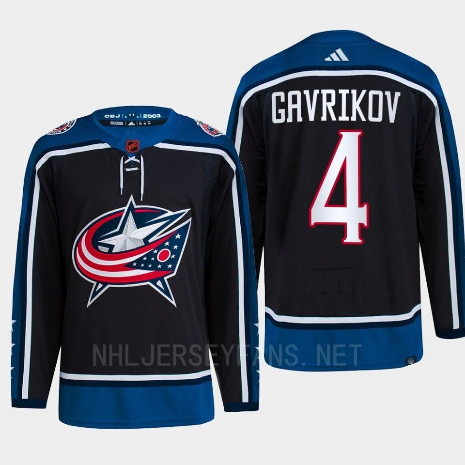 Vladislav Gavrikov 4 Reverse Retro 2.0 2022 Columbus Blue Jackets Navy Primegreen NHL Jersey Men's