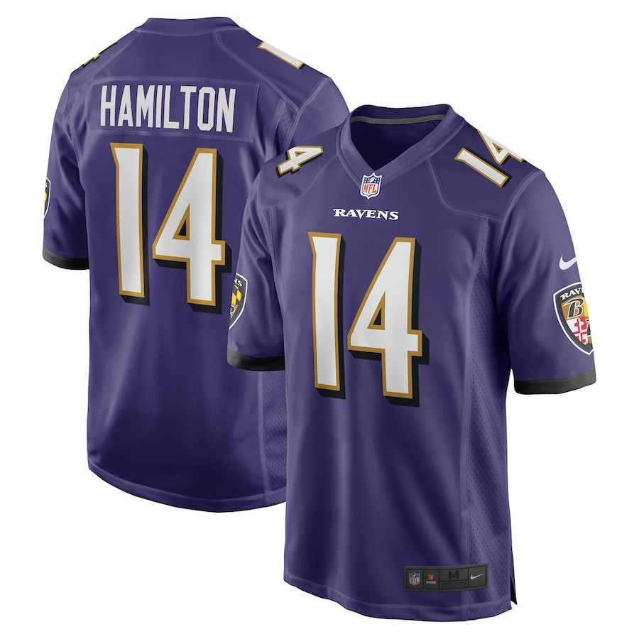 Kyle Hamilton 14 Baltimore Ravens Game Purple NFL Jersey Men's
