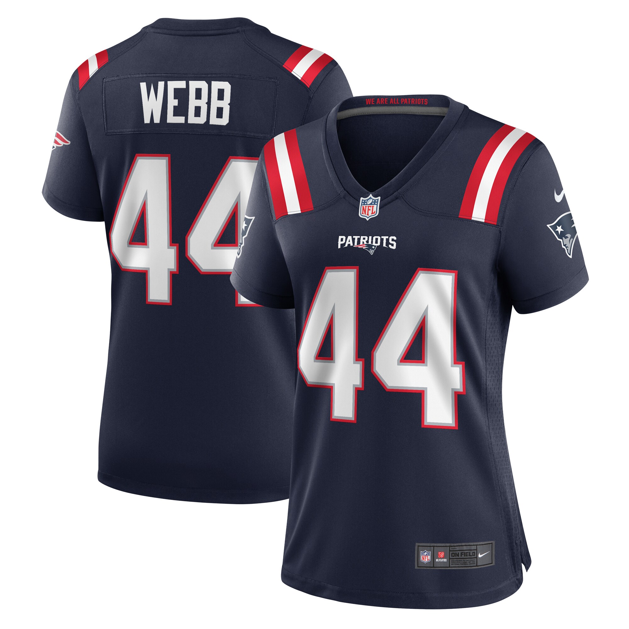 New England Patriots Raleigh Webb Navy Home Game Player NFL Jersey Women's
