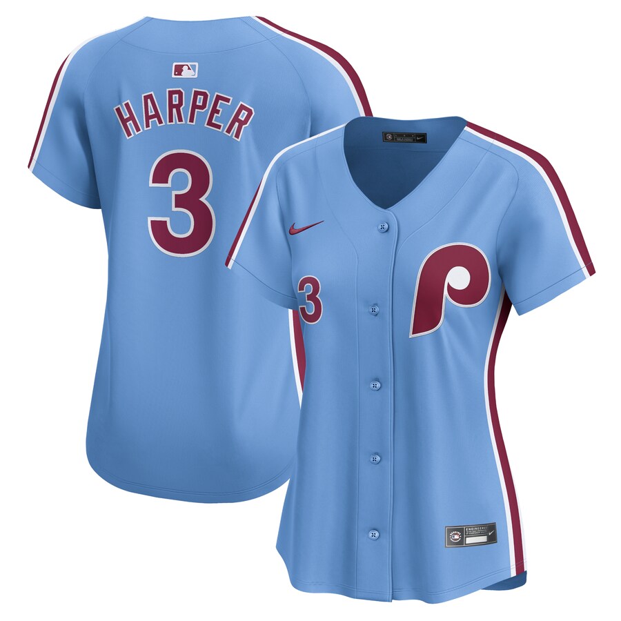 Bryce Harper Philadelphia Phillies Women's Alternate Limited Player Jersey Light Blue