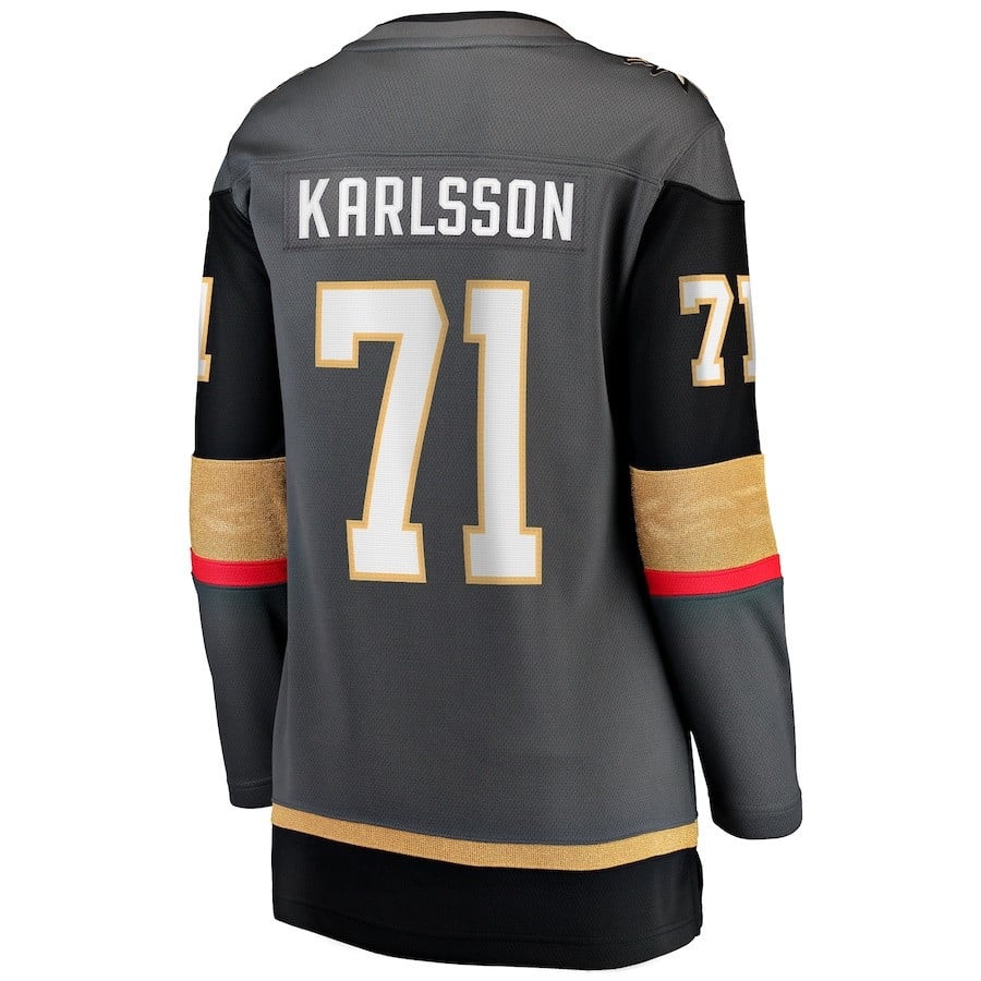 William Karlsson 71 Vegas Golden Knights 2023 Stanley Cup Champions Alternate Breakaway Black NHL Jersey Women's
