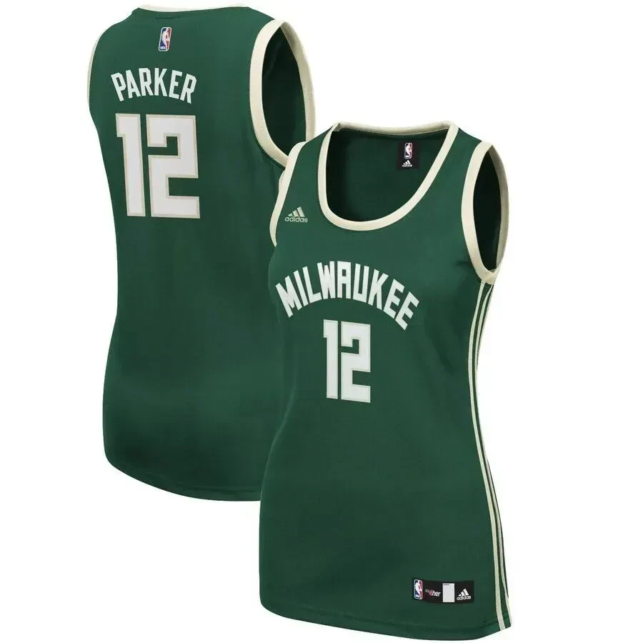 Jabari Parker Milwaukee Bucks Road Green NBA Jersey Women's