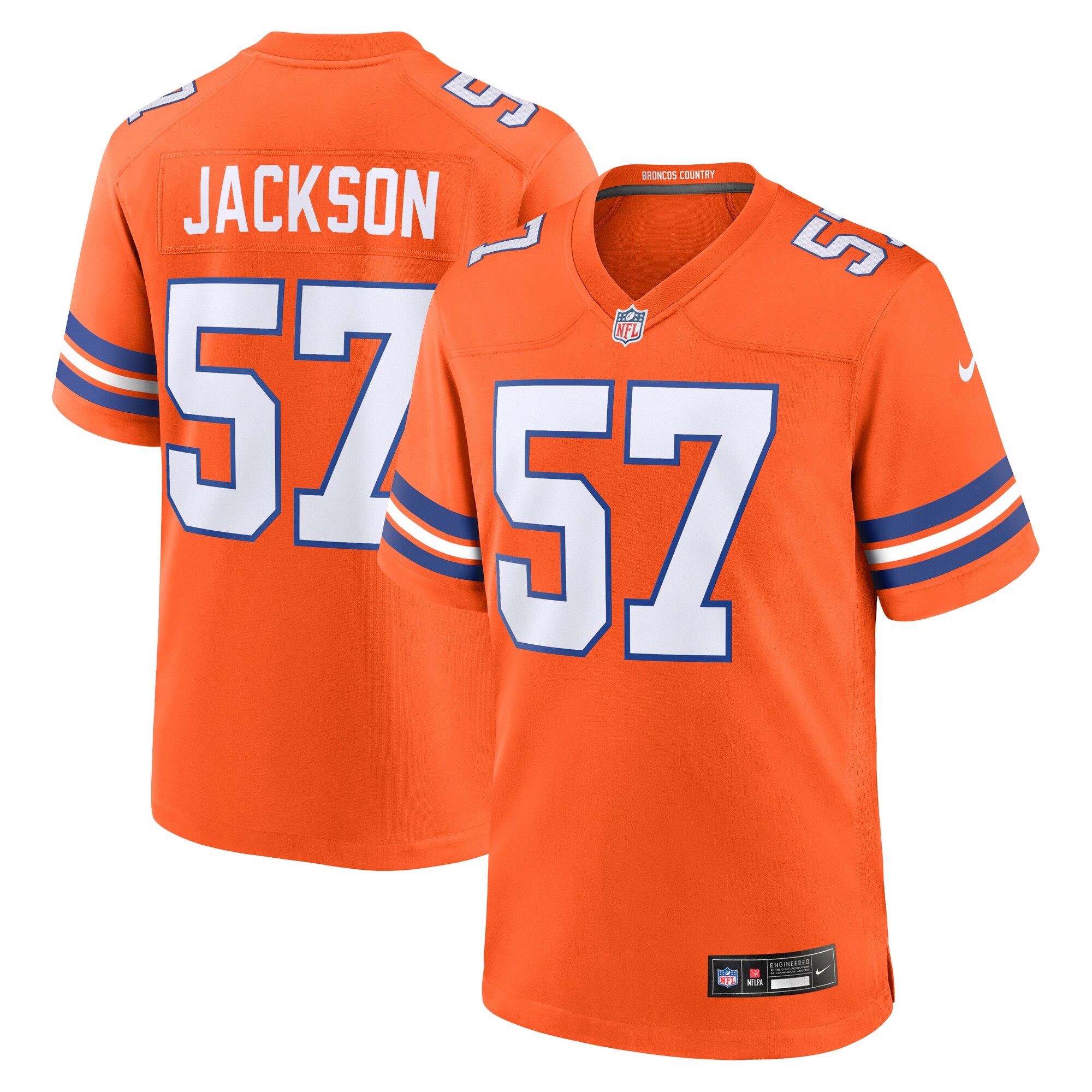 Denver Broncos Tom Jackson Orange Mile High Collection 1977 Throwback Retired Player Game NFL Jersey Men's