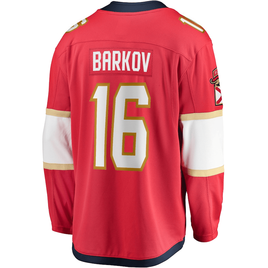 Aleksander Barkov 16 Florida Panthers 2024 Stanley Cup Final Home Breakaway Player Red NHL Jersey Men's