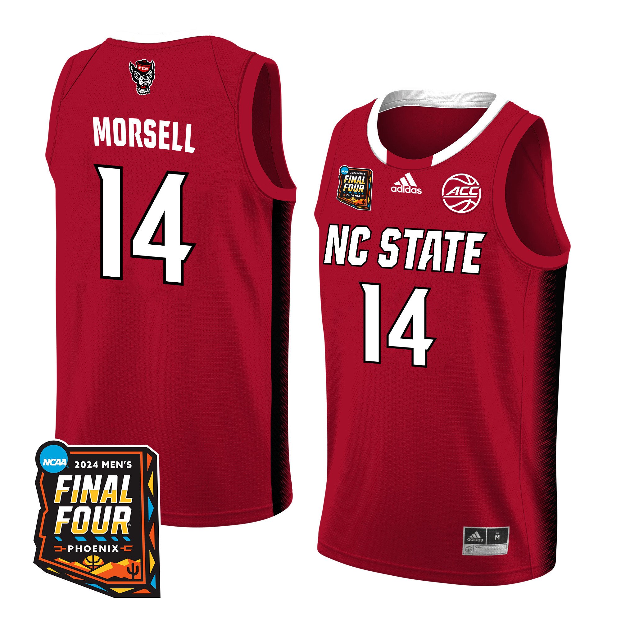 Casey Morsell NC State 2024 Final Four Patch Re White NCAA Jersey Men's