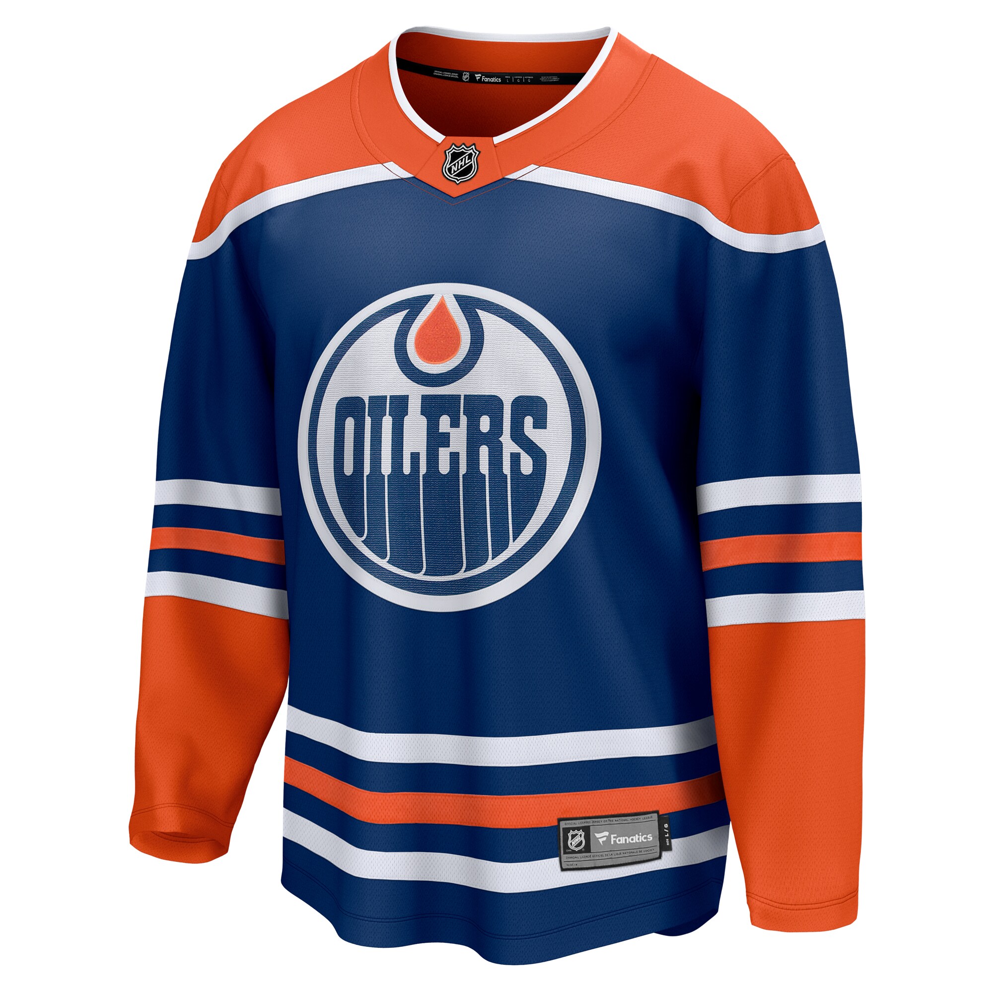 Edmonton Oilers Royal Home Breakaway Blank NHL Jersey Men's