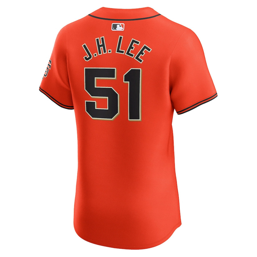 Jung Hoo Lee 51 San Francisco Giants Alternate Elite Orange MLB Jersey Men's