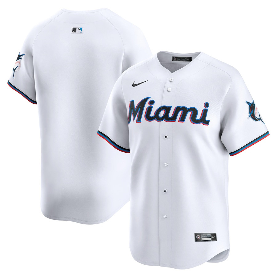 Miami Marlins Home Limited White MLB Jersey Youth