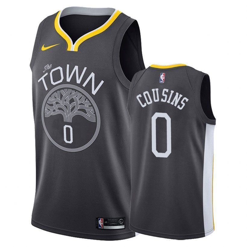 Golden State Warriors Demarcus Cousins 0 Statet Black NBA Jersey Men's