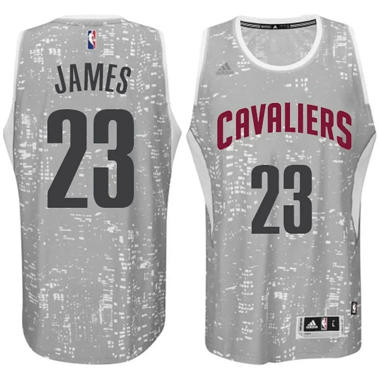 Cleveland Cavaliers 23 Lebron James City Lights Gray Swingman NBA Jersey Men's