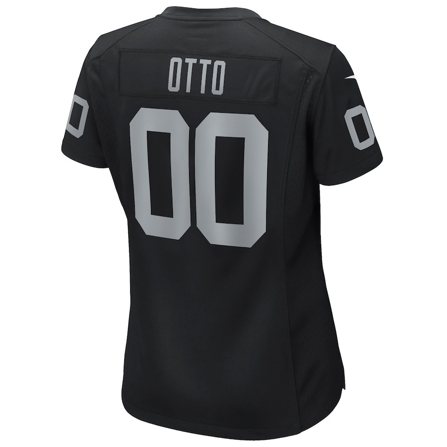 Jim Otto 00 Las Vegas Raiders Game Retired Player Black NFL Jersey Women's