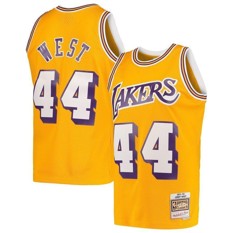 Jerry West Los Angeles Lakers Mitchell Ness Hardwood Classics 1971-72 Swingman Gold NBA Jersey Men's