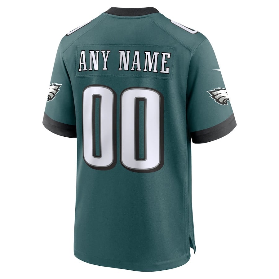 Philadelphia Eagles Super Bowl LIX Custom Game Midnight Green NFL Jersey Men's