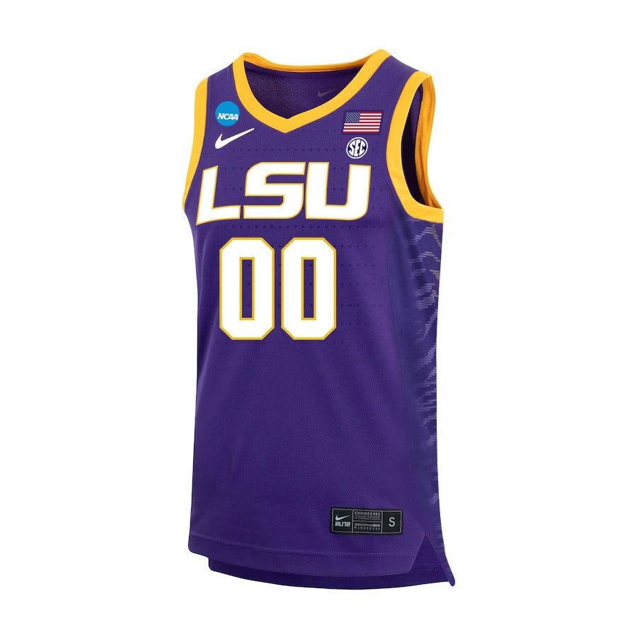 Custom 00 LSU Tigers 2023 Purple NCAA Jersey Men's