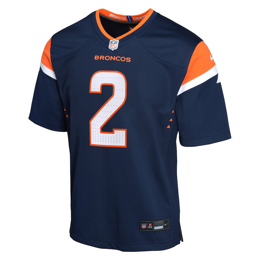 Patrick Surtain II 2 Denver Broncos Alternate Game Navy NFL Jersey Youth