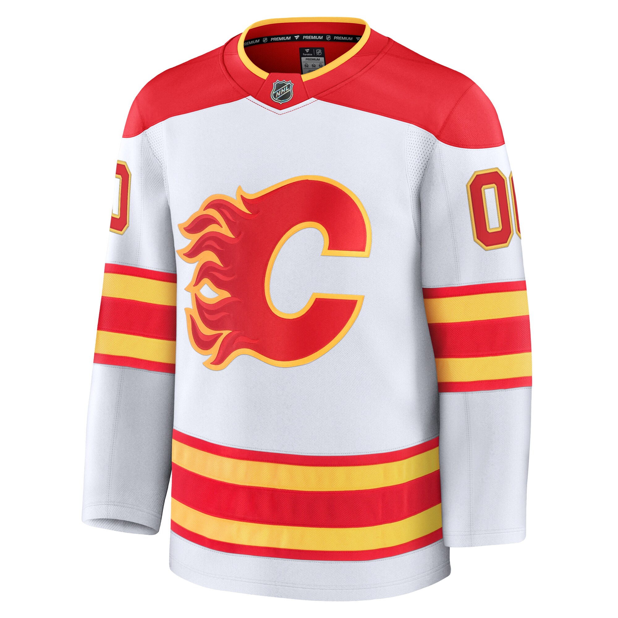 Calgary Flames White Away Premium Custom NHL Jersey Men's