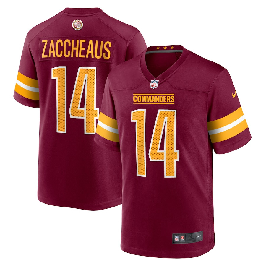 Olamide Zaccheaus 14 Washington Commanders Game Burgundy NFL Jersey Men's