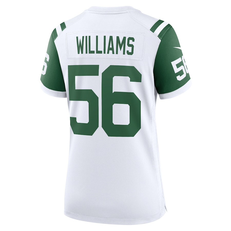 Quincy Williams 56 New York Jets Classic Alternate Game White NFL Jersey Women's