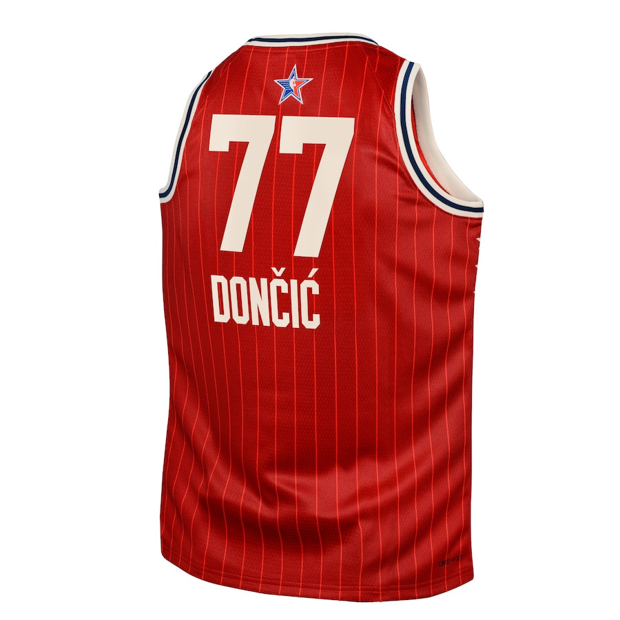 Luka Doncic 77 2024 All Star Game Swingma Crimson NBA Jersey Youth