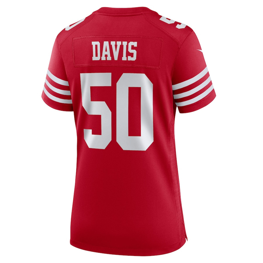 Khalil Davis 50 San Francisco 49ers Game Scarlet NFL Jersey Women's