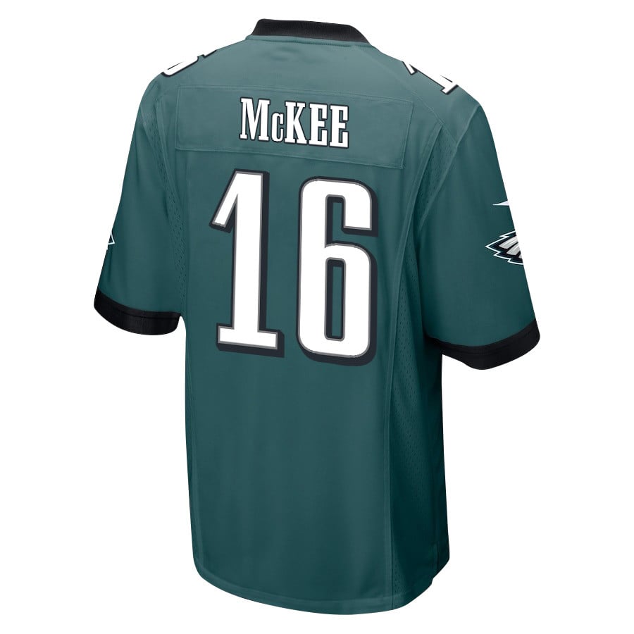 Tanner McKee 16 Philadelphia Eagles Super Bowl LIX Champions Patch New Orleans The Ultimate Showdown' EMBROIDERED Game Midnight Green NFL Jersey Men's