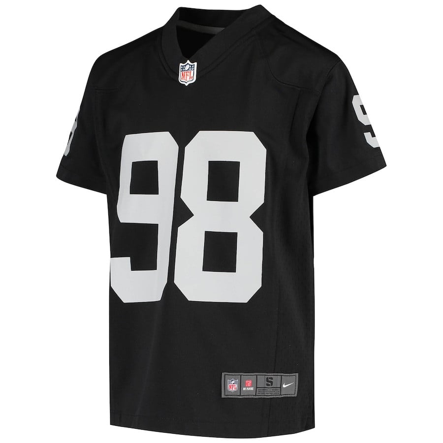 Maxx Crosby 98 Las Vegas Raiders Game Black NFL Jersey Youth