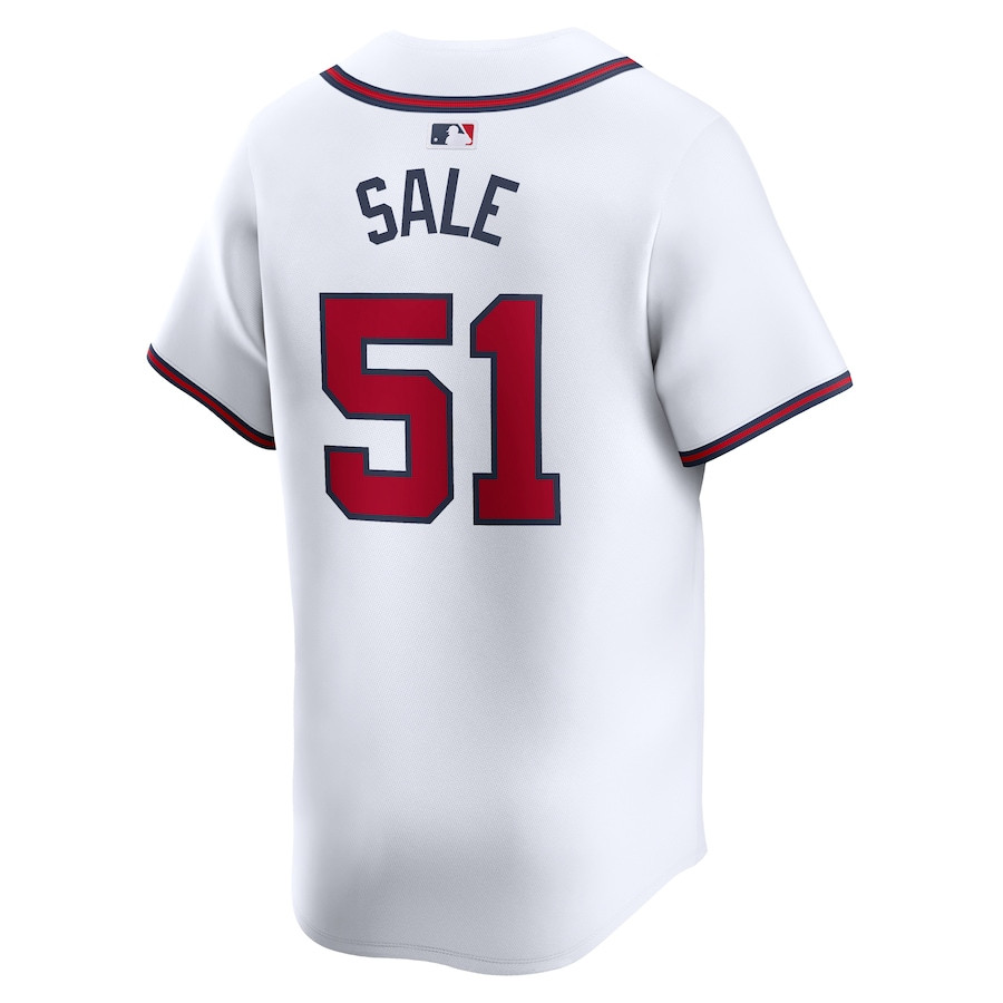 Chris Sale 51 Atlanta Braves Home Limited Player White MLB Jersey Men's