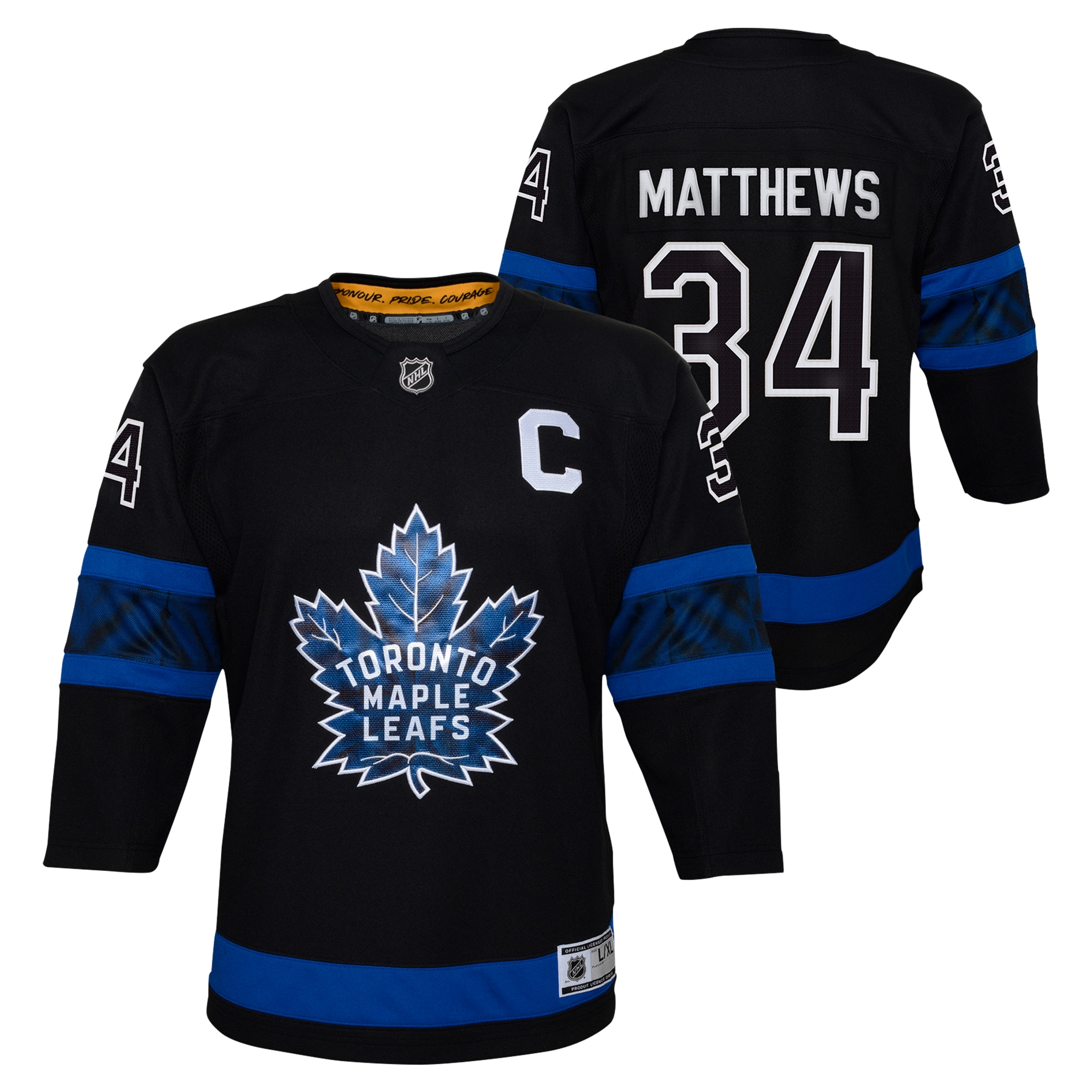 Toronto Maple Leafs Auston Matthews Black Alternate Premier Player NHL Jersey Youth