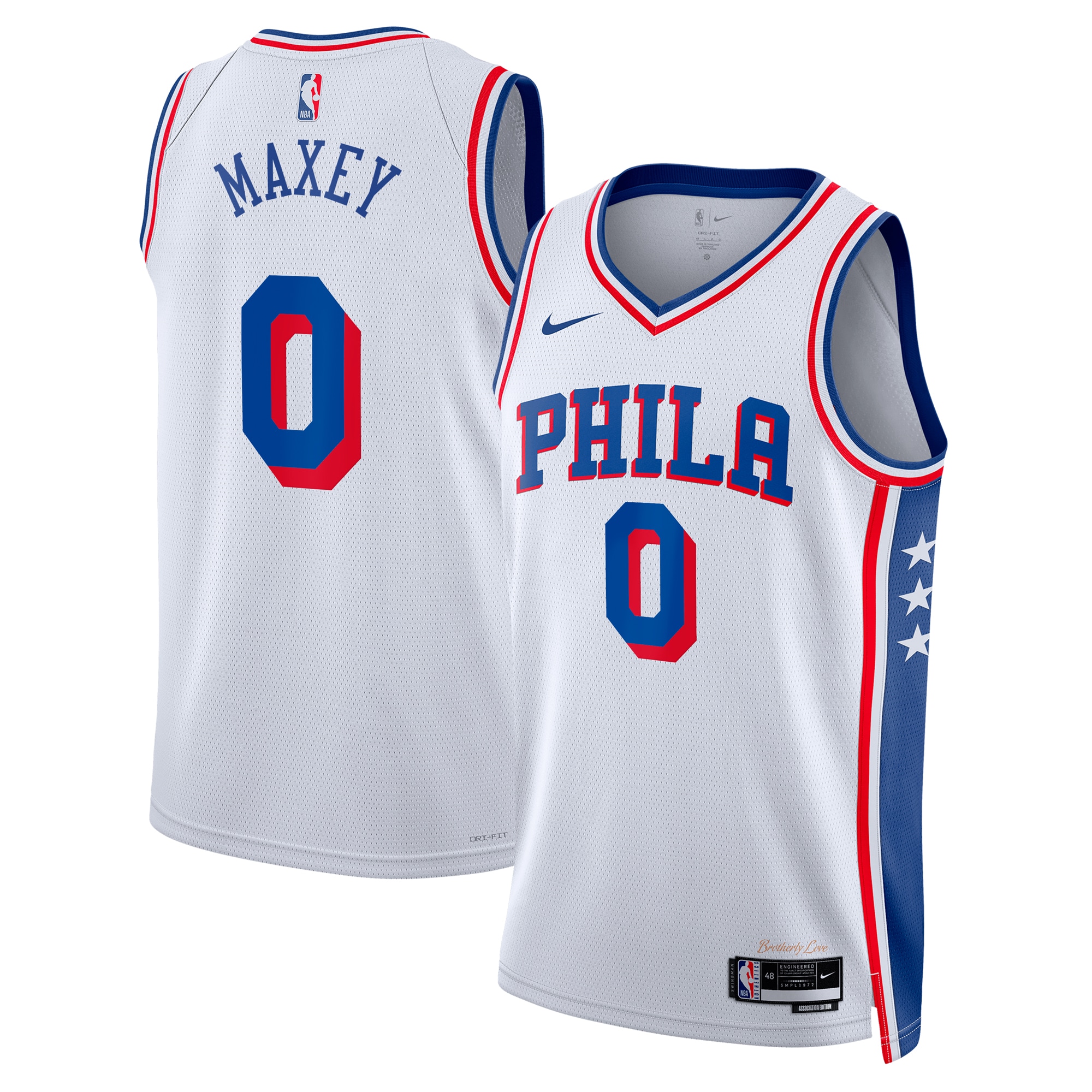 Philadelphia 76ers Association Edition Swingman White Tyrese Maxe Unisex NBA Jersey Unisex