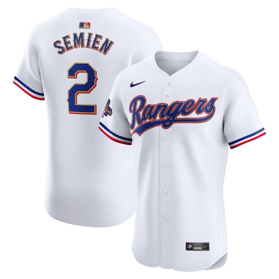 Marcus Semien Texas Rangers 2024 Gold Collection Elite Player Jersey White