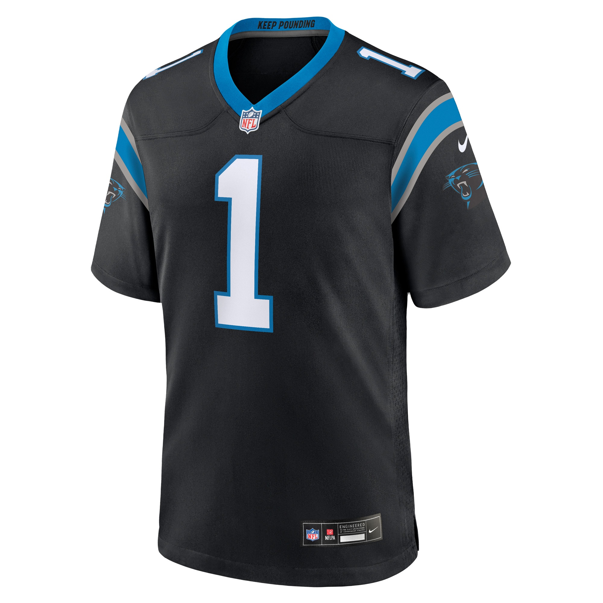 Carolina Panthers Number 1 Groom Black Game NFL Jersey Men's