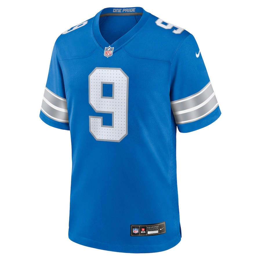Jameson Williams 9 Detroit Lions Game Blue NFL Jersey Men's