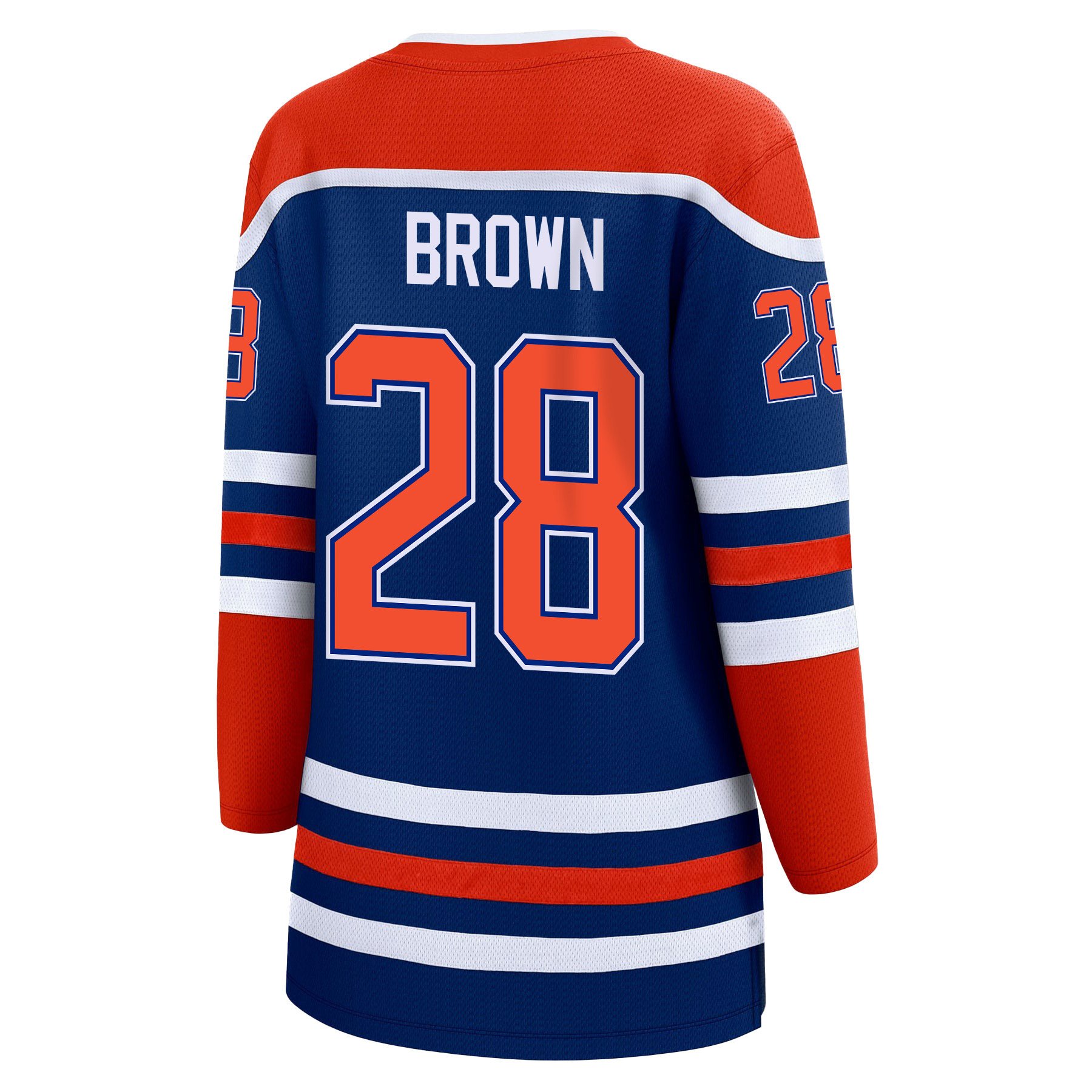 Connor Brown 28 Edmonton Oilers 2024 STANLEY CUP Final Home Royal NHL Jersey Women's
