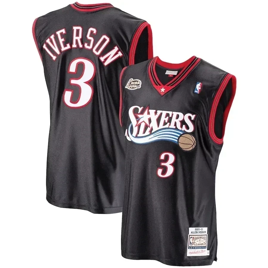 Allen Iverson Philadelphia 76ers Mitchell Ness 2000-01 Hardwood Classics Player Black NBA Jersey Men's