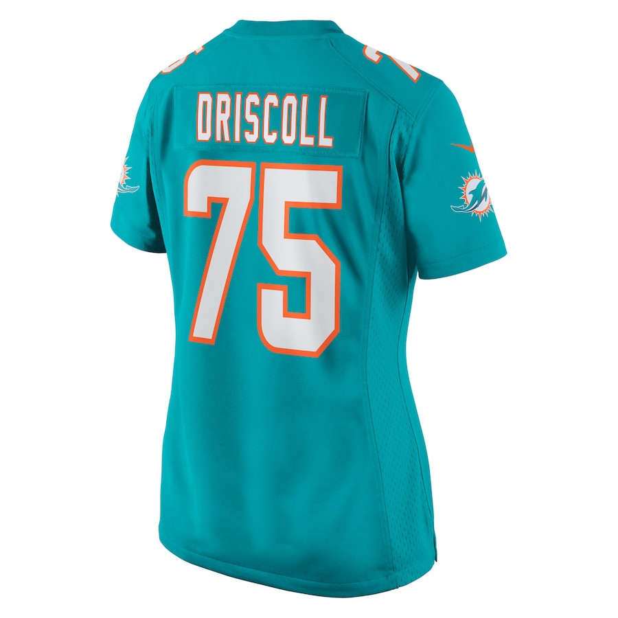 Jack Driscoll 75 Miami Dolphins Team Game Aqua NFL Jersey Women's