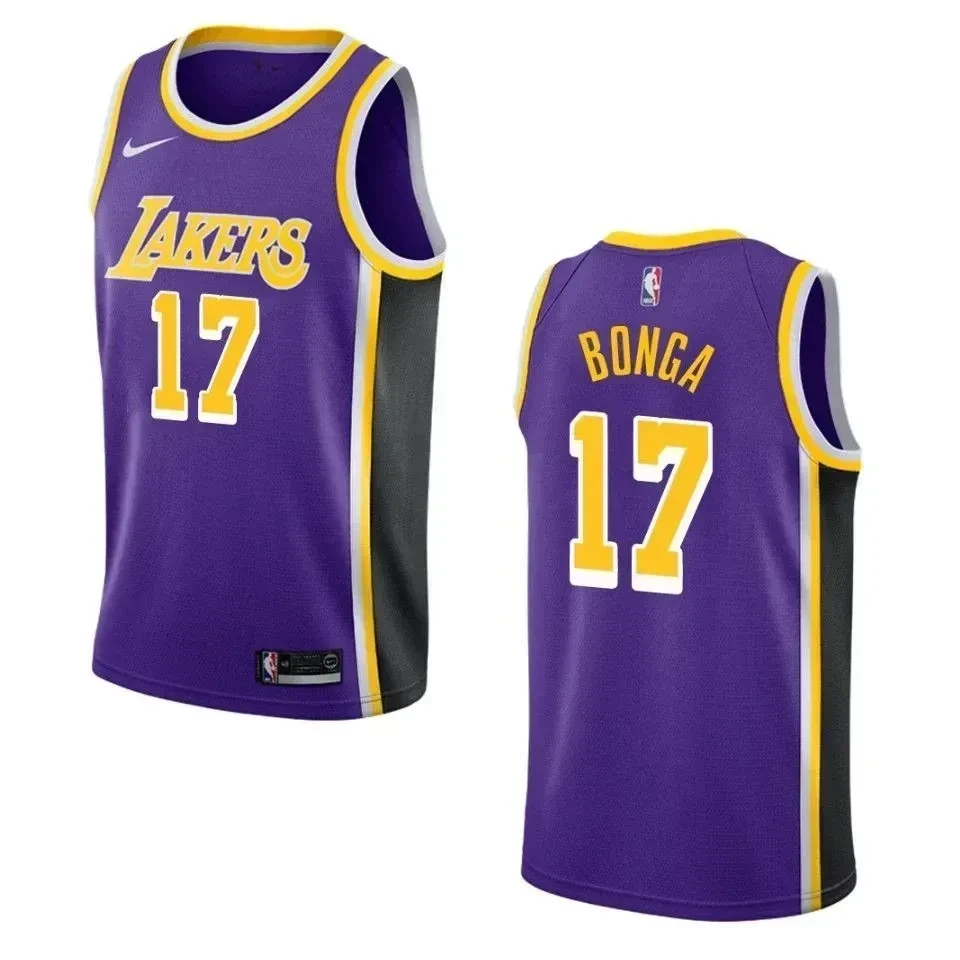 Los Angeles Lakers 17 Isaac Bonga Statement Swingman Purple NBA Jersey Men's