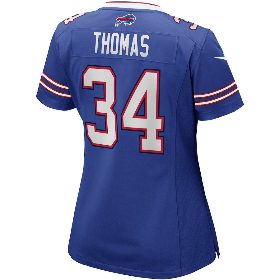 Thurman Thomas 34 Buffalo Bills Game Retired Royal NFL Jersey Women's