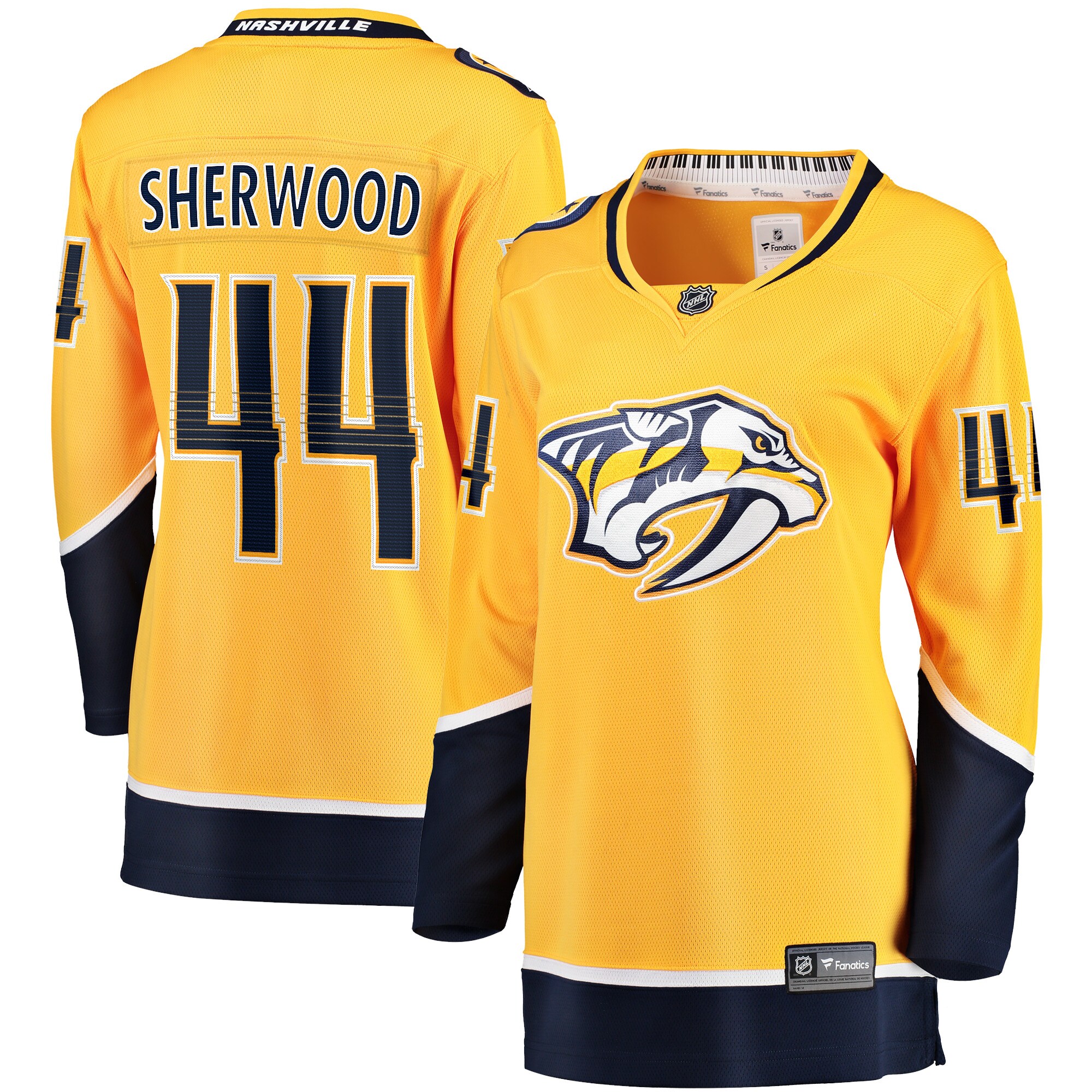 Nashville Predators Kiefer Sherwood Gold Home Breakaway Player NHL Jersey Women's