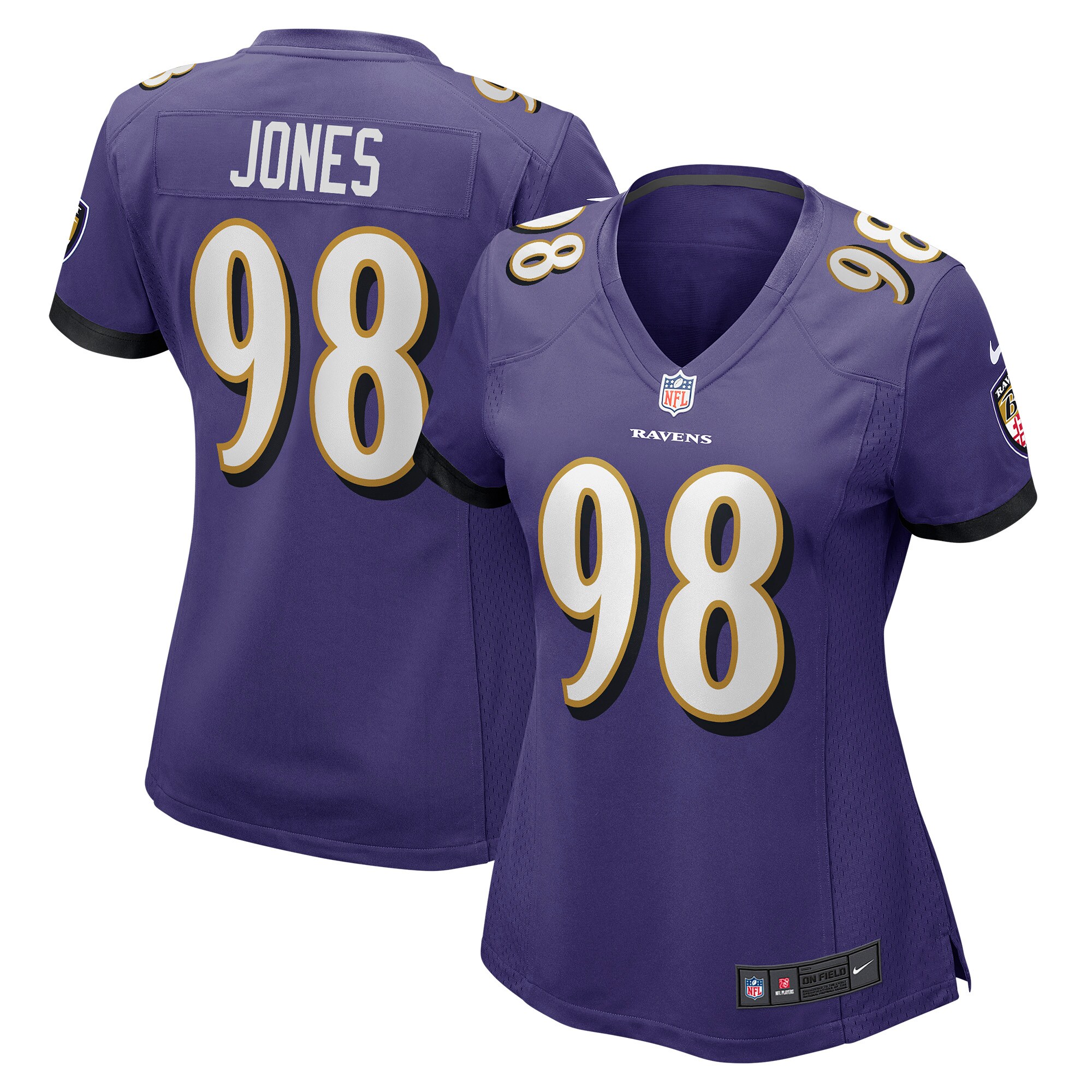 Baltimore Ravens Travis Jones Purple Player Game NFL Jersey Women's