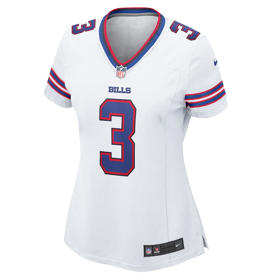 Damar Hamlin 3 Buffalo Bills Game White NFL Jersey Women's
