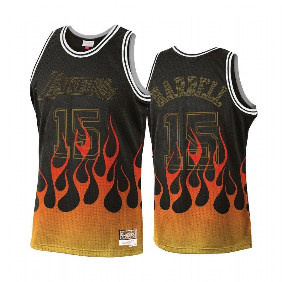Los Angeles Lakers Montrezl Harrell 15 Black Flames NBA Jersey Men's