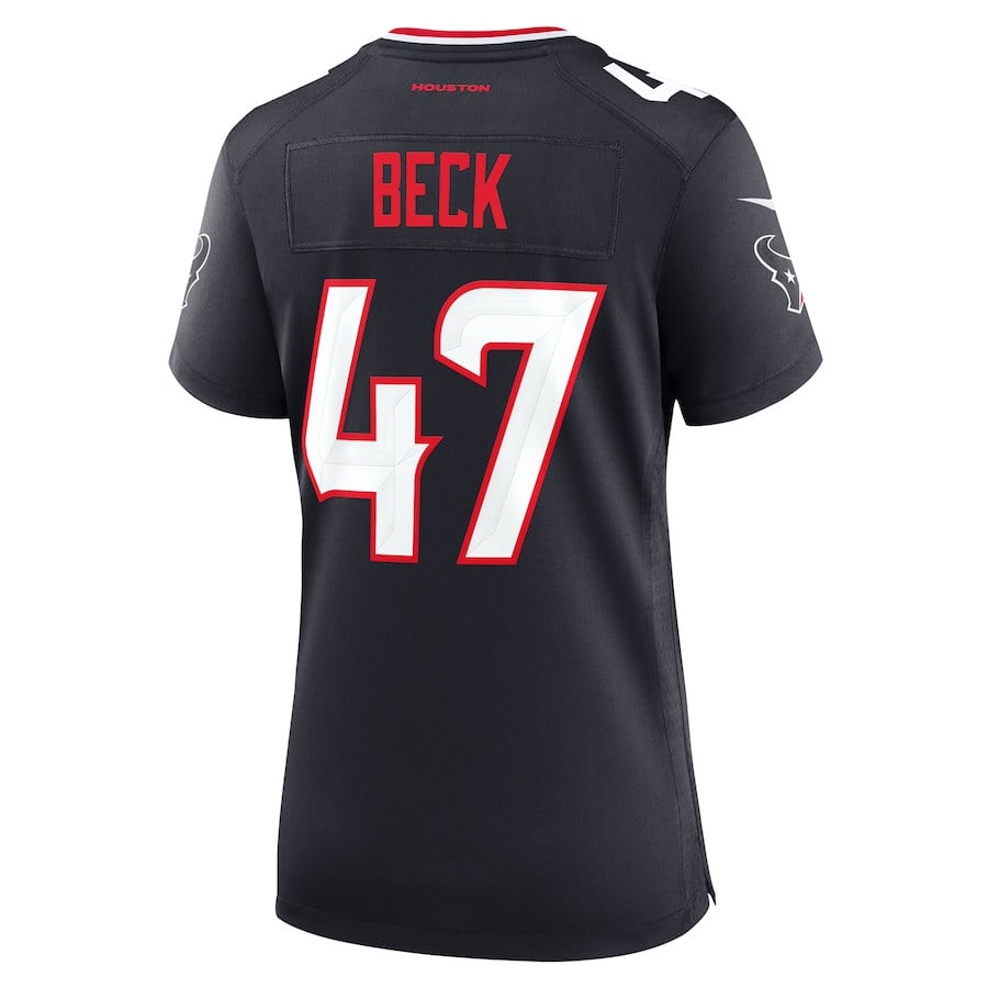 Andrew Beck 47 Houston Texans Team Game Navy NFL Jersey Women's