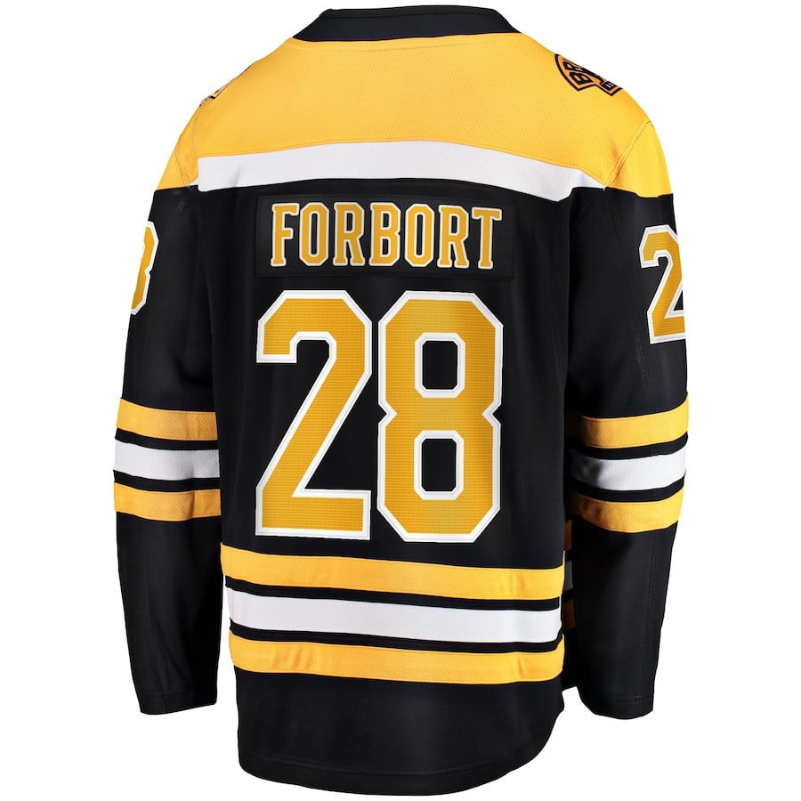 Derek Forbort 28 Boston Bruins Home Breakaway Black NHL Jersey Men's