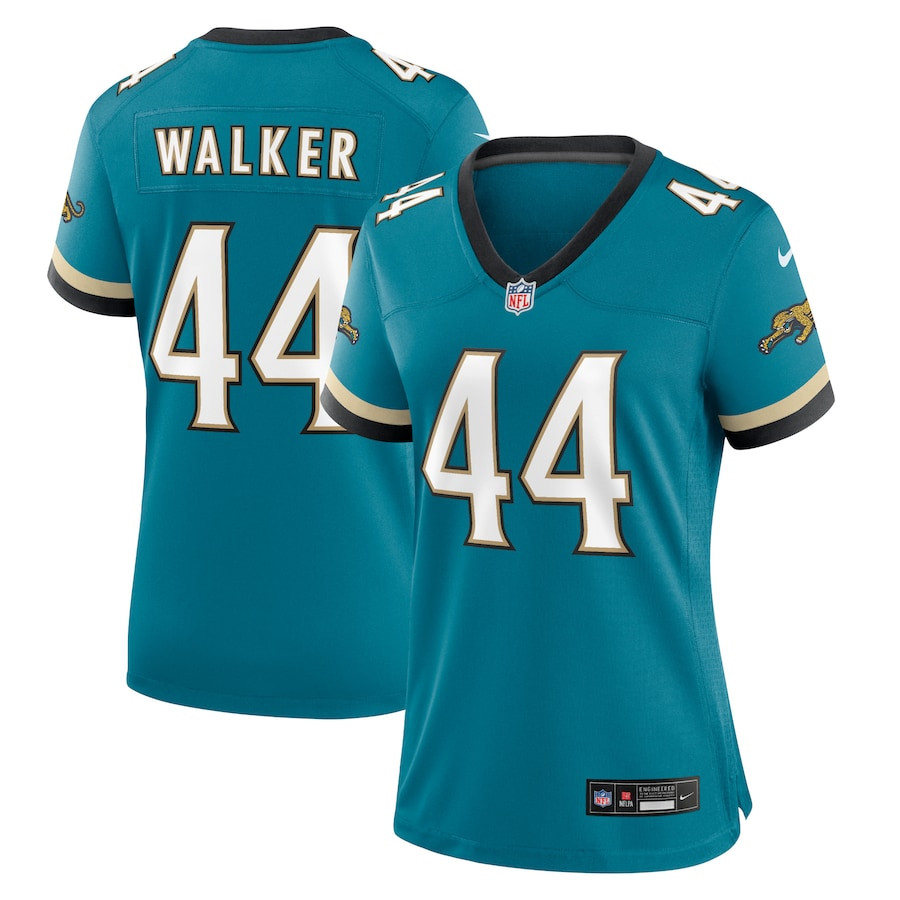 Travon Walker 44 Jacksonville Jaguars Prowler Throwback Game Teal NFL Jersey Women's
