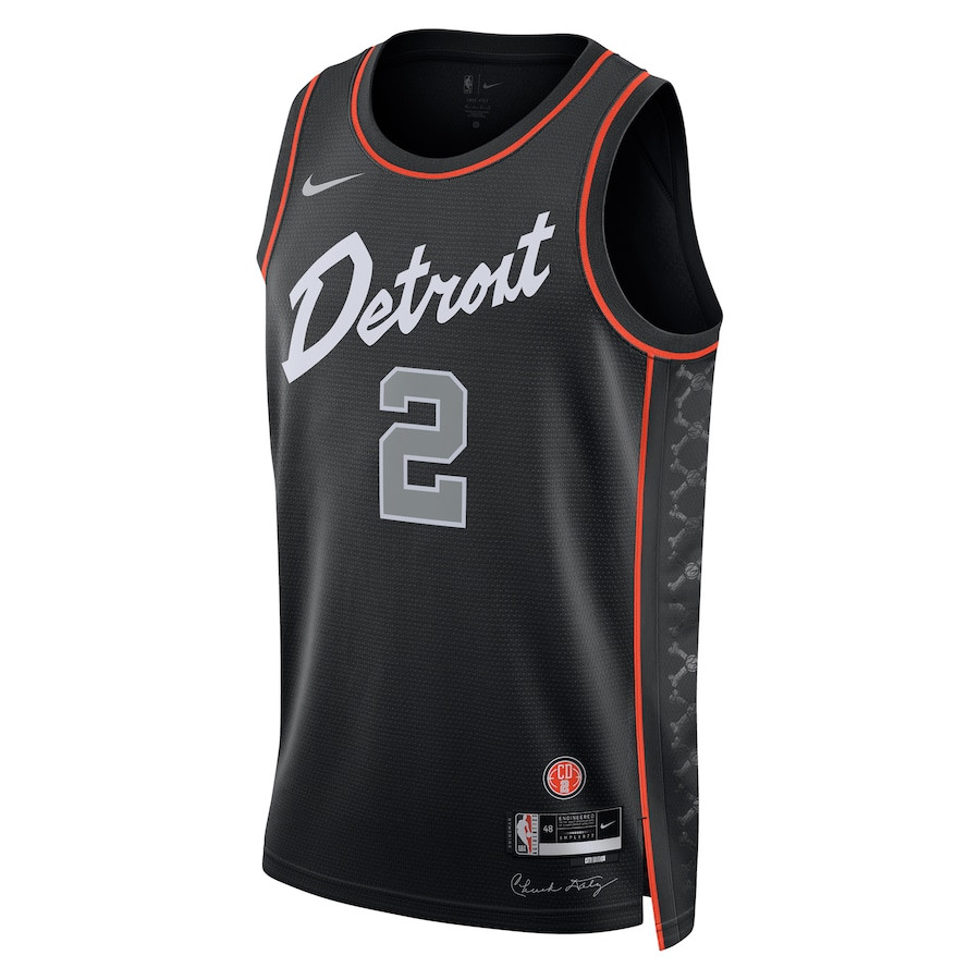 Cade Cunningham 2 Detroit Pistons 2023/24 City Edition Swingman Black NBA Jersey Men's