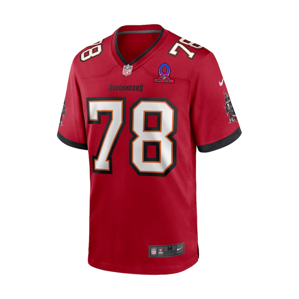 Tristan Wirfs 78 Tampa Bay Buccaneers 2025 Pro Bowl Patch Game Red NFL Jersey Men's