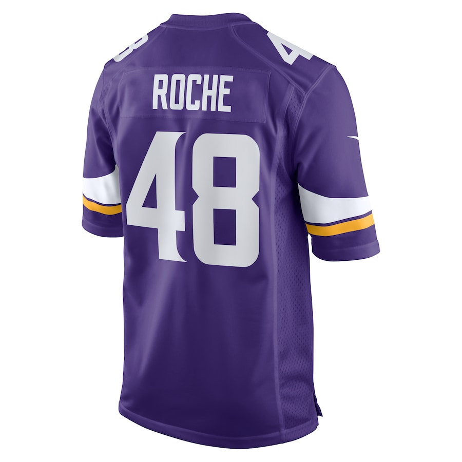 Quincy Roche 48 Minnesota Vikings Team Game Purple NFL Jersey Men's