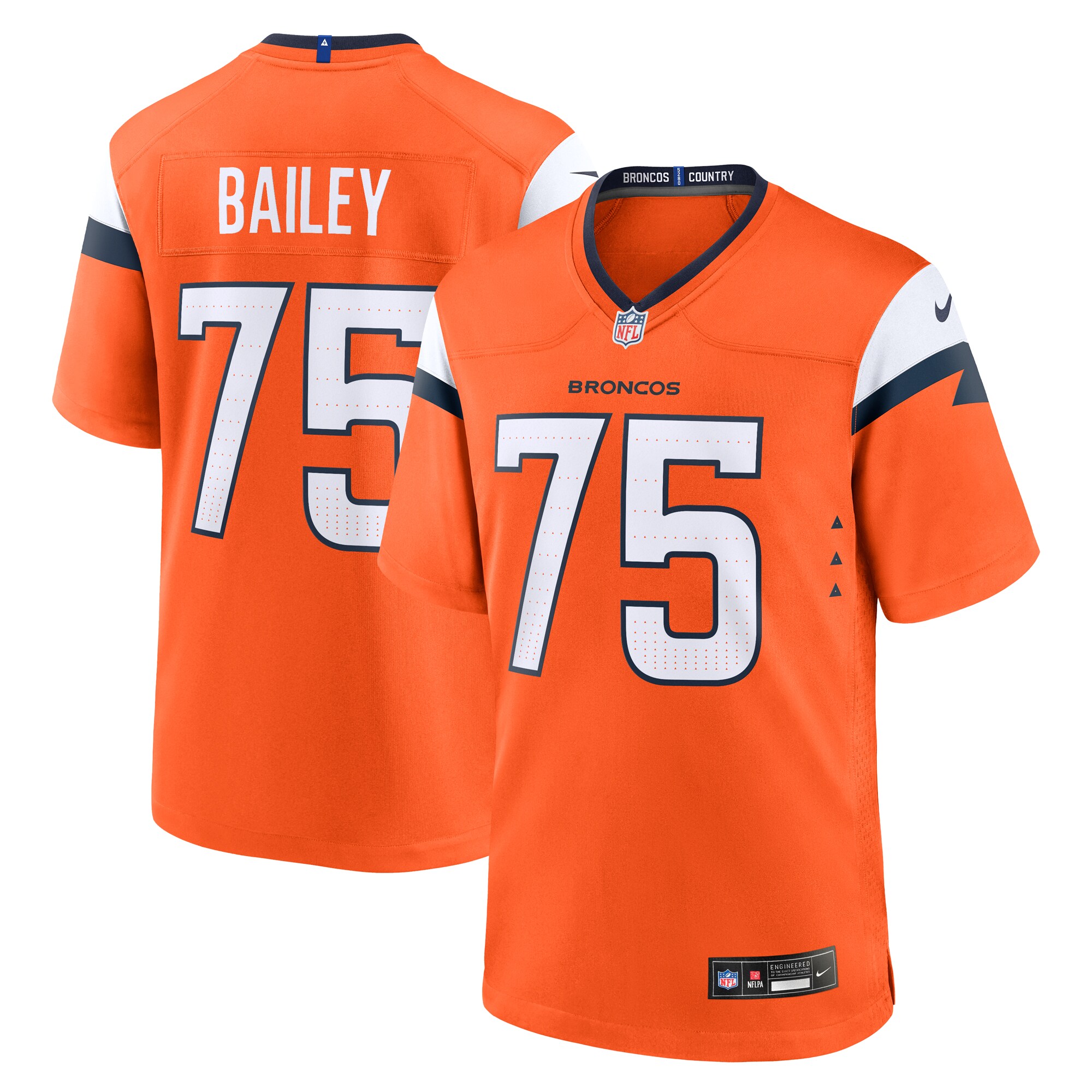 Denver Broncos Quinn Bailey Orange Team Game NFL Jersey Men's
