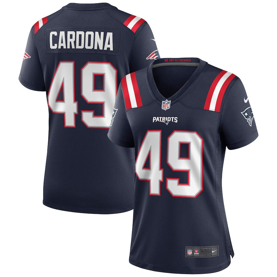 Joe Cardona 49 New England Patriots Game Navy NFL Jersey Women's